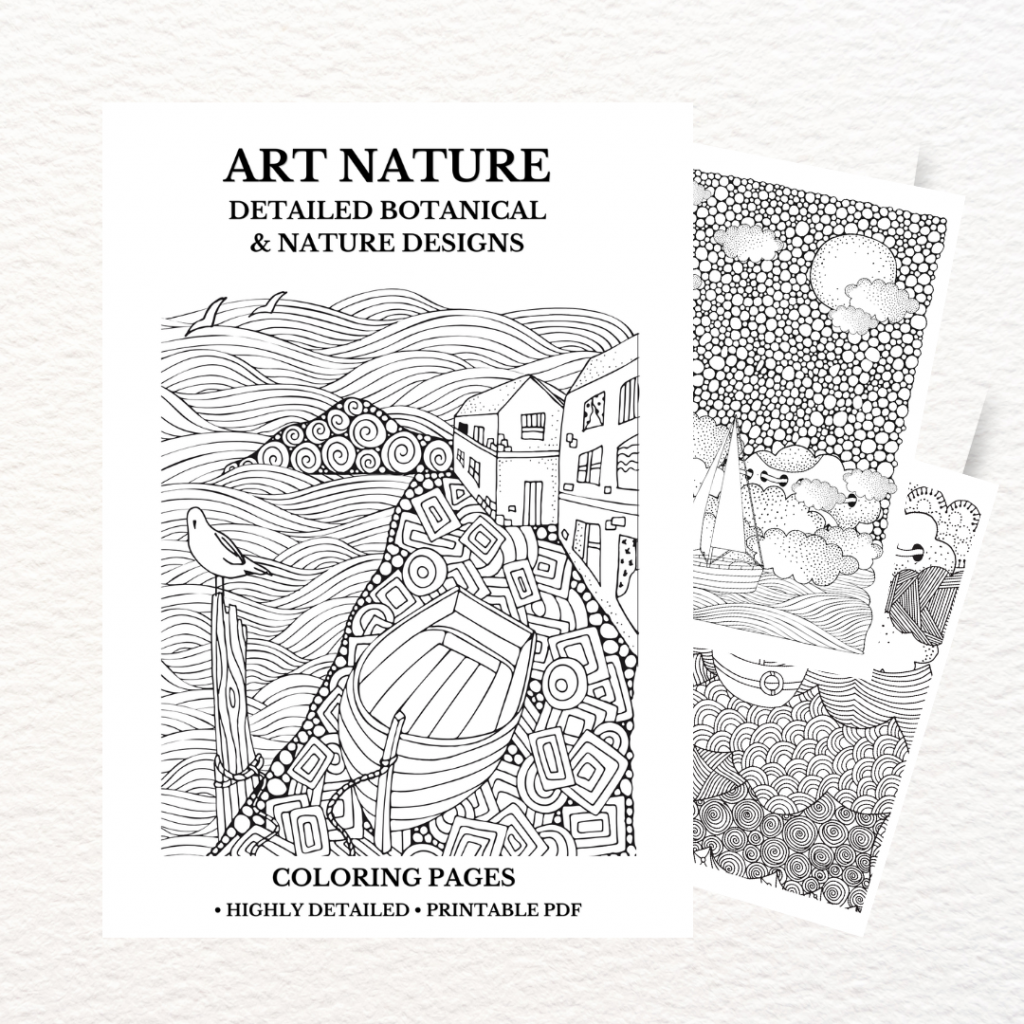 Art Nature Coloring Pages - Erdung & Nervensystem-Regulation durch Naturmotive