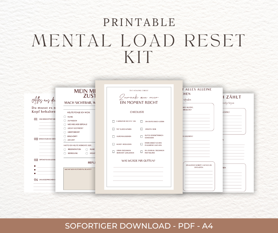 Wenn dein Kopf nie zur Ruhe kommt | Mental Load Reset Kit | Self Care Planer PDF